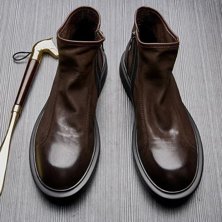 Vintage Martin Boots - Men's British Style, Top Layer Cowhide, Lightweight Low-Top, Handsome Autumn/Winter Model