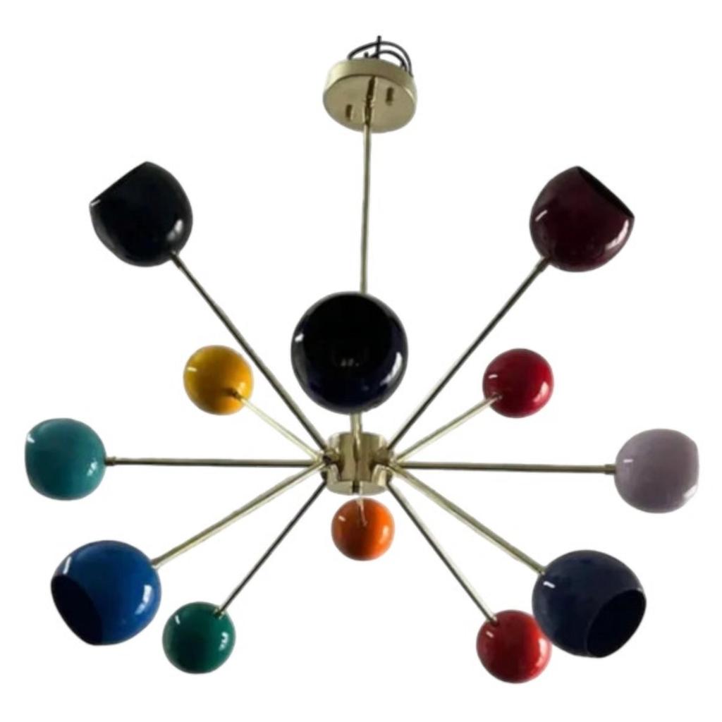 12 Arms Orbs Mid Century Italian Modern Sputnik Chandelier Pendant Light Fixture Home Decor Accent Adjustable Height Home Decor