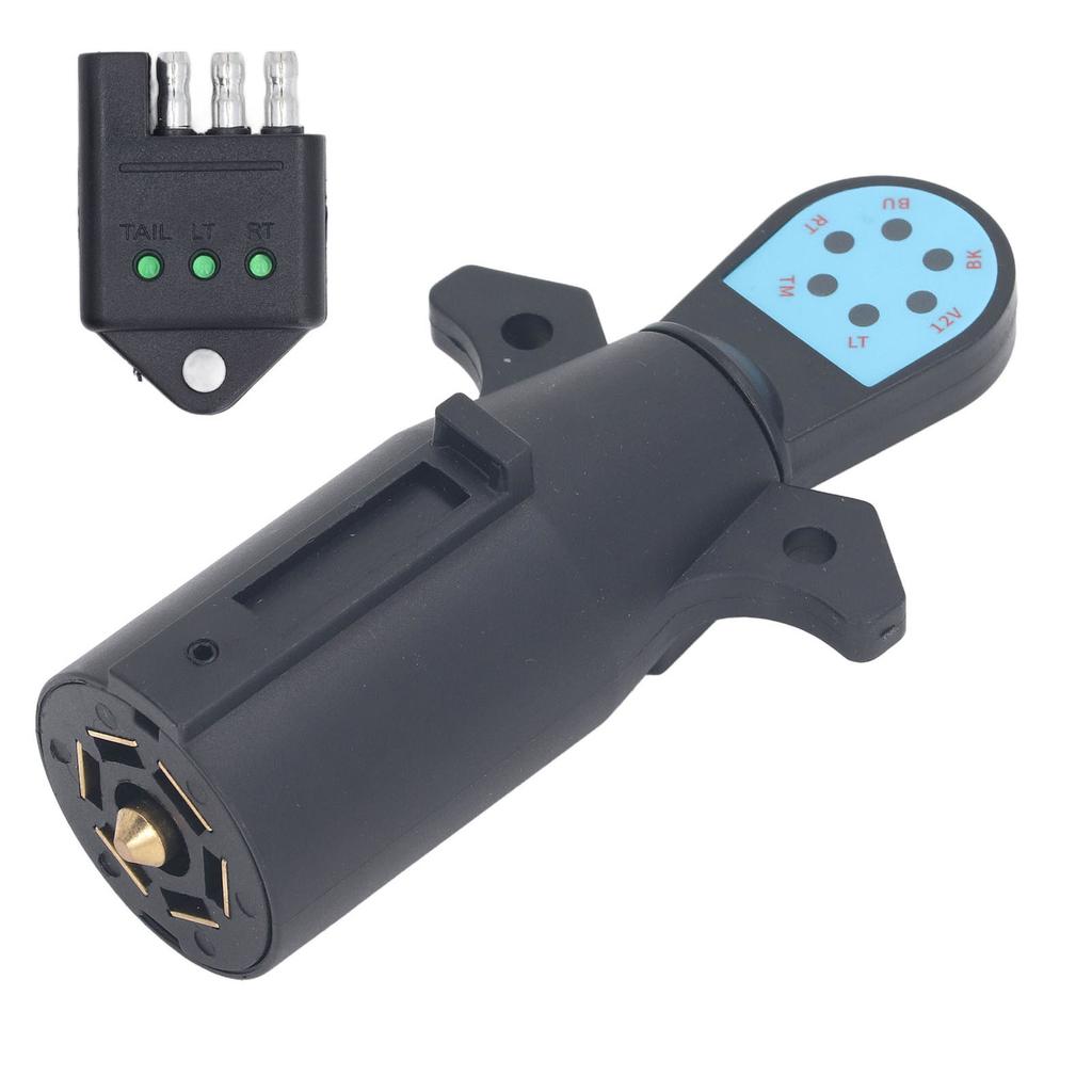 7 Way Trailer Light Adapter  Trailer Connector Plug Wiring Adapter with 4 Pin Flat LED Indicator