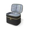 High-Capacity Double Layer Travel Cosmetic Bag - Portable Makeup Storage