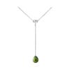 Tie Necklace - Pearls & Colors - AAA+ Freshwater Cultured Pearl - Intense Green - 925 Silver - 42 Cm