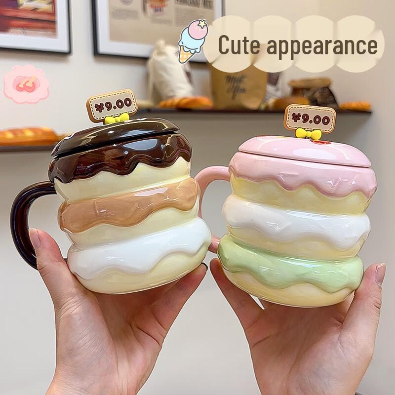 ChicBaosen Cute Hamburger Ceramic Mug