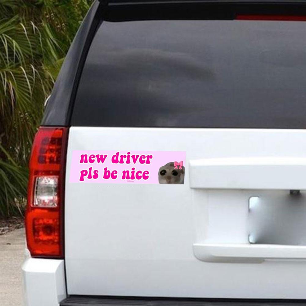 New Driver Please Be Nice Sticker Funny Meme Waterproof StickerSelf Adhesive Learner Driver Sticker Car Accessories