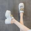 Arrivo alla Moda Pantofole da Donna Mesh Traspirante Senza Schienale Mezza Pantofola Zeppe Mules Fondo Spesso con Aumento di Altezza di 11 cm Scarpe alla Moda