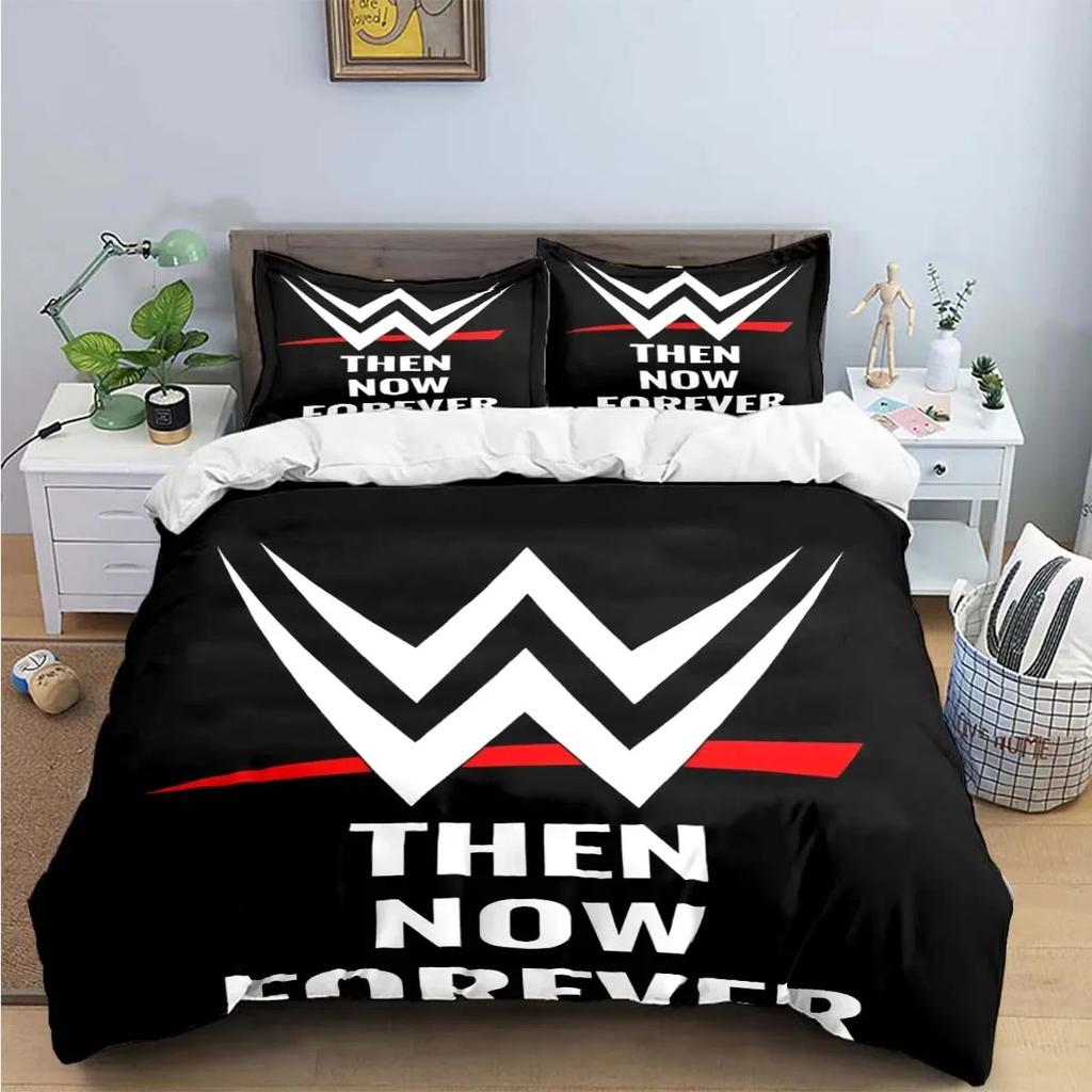 Mode 3D Lutte Sports W-Wwe Imprimé Ensembles de Literie Ensemble Fournitures de Lit Housse de Couette Ensemble Couette de Lit Ensemble de Literie Cadeau de Luxe