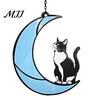 Cat Wall Art Acrylic Hanging Pendant with Chain, Animal Ornament for Window Light Translucent Decor, Cute Lover Gift Home Room Decoration Decor