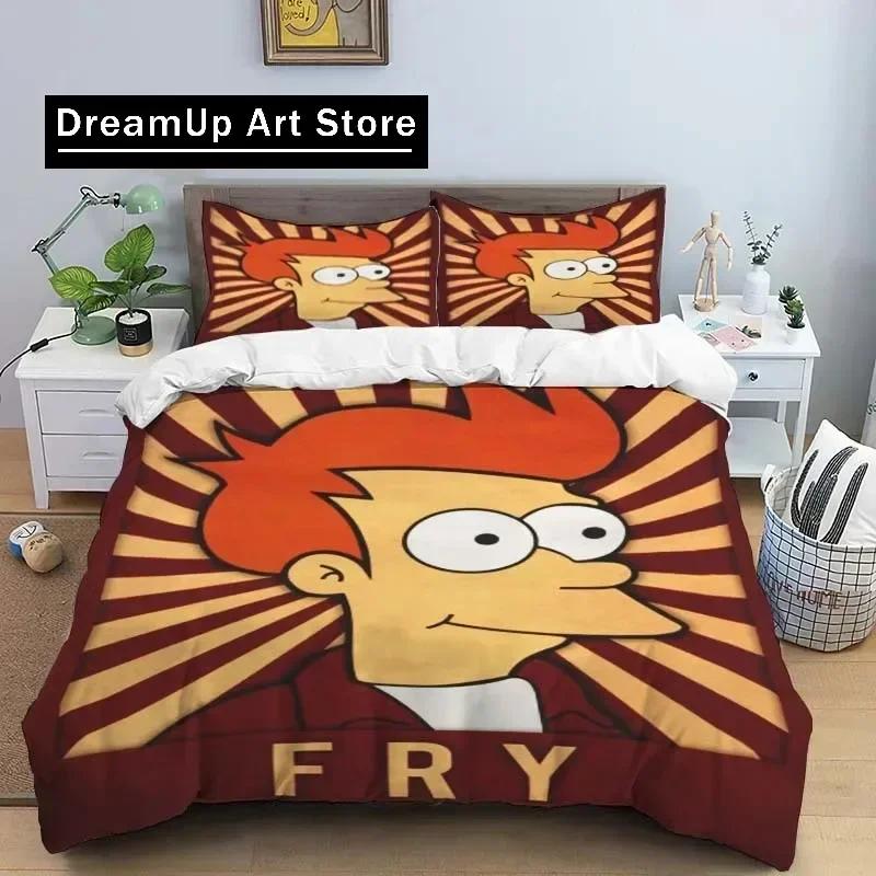 F-Futurama Poster Sheets Quilt Covers Bedding Dormitory Sheets Three-piece Bedding Set Three-piece Soft Warm Bedding Set