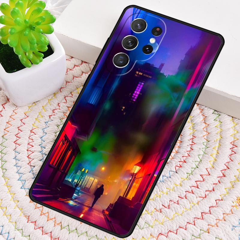City Pop Art At Night Phone Case for Samsung Galaxy note 10 pro S26 Ultra S23 S24 FE S25 S21 S22 PLUS shockproof Cove