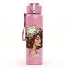 1PC Retro Victorian Lady Portrait 750ml Color Plastic Sports Water Bottle Leakproof Flip Straw Lid Suitable for Sports Office Home Use