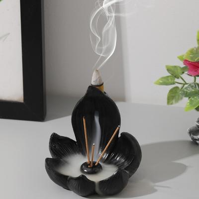 Lotus Seat Backflow Incense Resin Craft Diffuser Multifunctional Home Decor Suitable for Yoga and Meditation Send