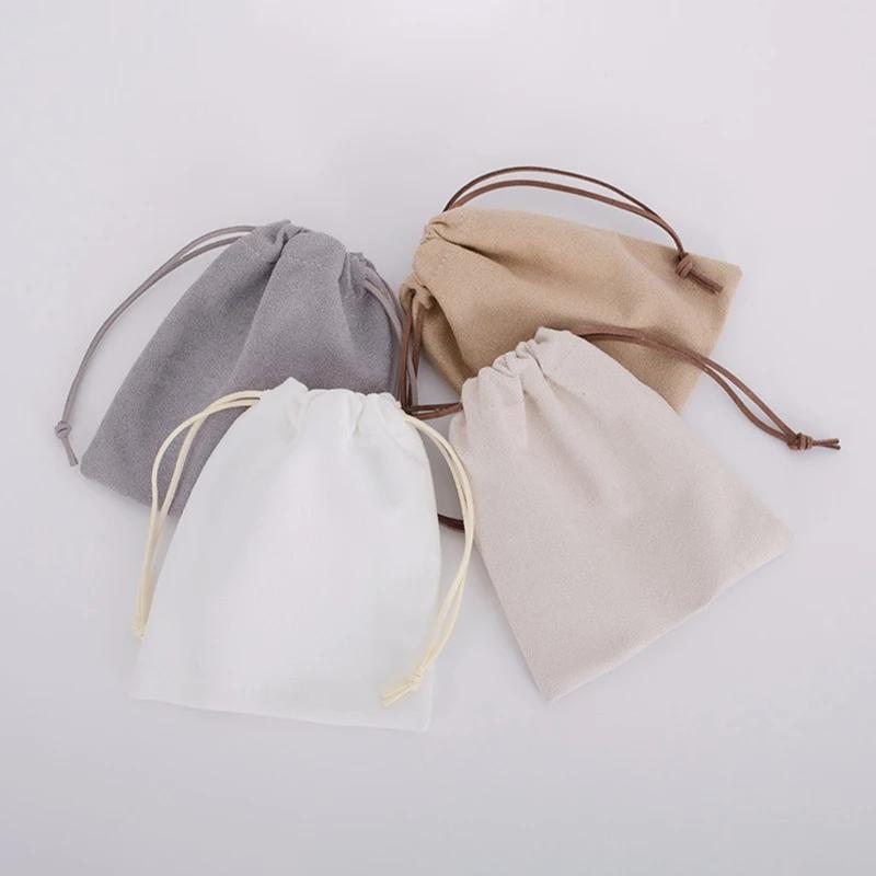 1PC Soft Suede Drawstring Bag Dustproof Pouch for Jewelry Clutches Electronics Storage Reusable Travel Bag Organizer