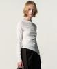 Kimjisu [Ver.2] One Shoulder Draped Jersey Top_White