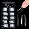 Alomd/Coffin/Square/Stiletto Fake Nail Tips Clear Acrylic False Nails 10Sizes Press On Nail for DIY Nail Extensions