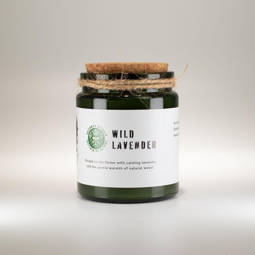 Greenman Woodwick Soy Candle – Wild Lavender