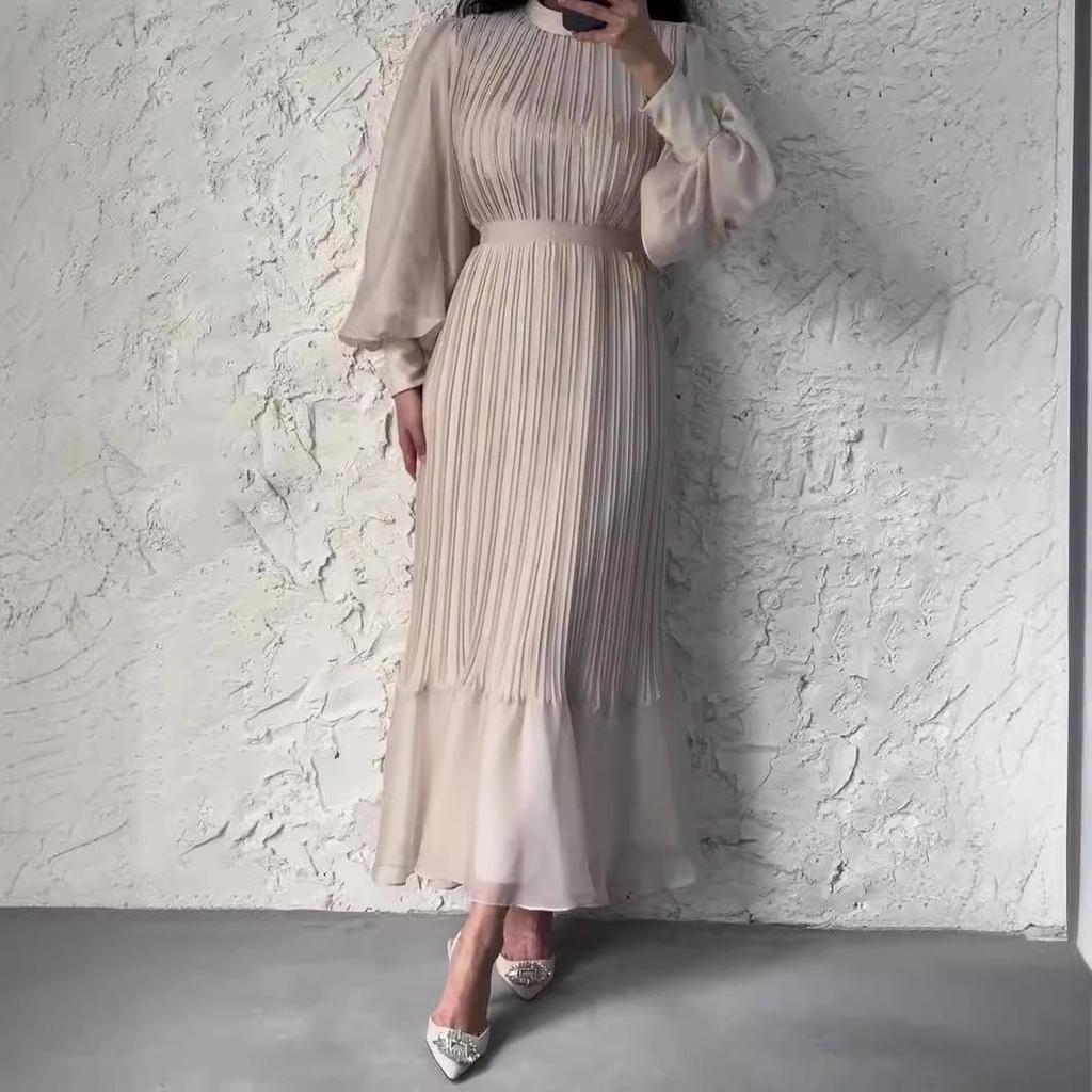 European and American Temperament Light Mature Style Women's Spring New Dress Long Pleated Skirt