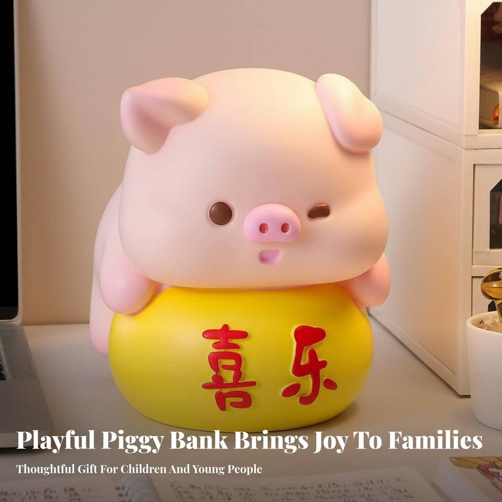 Cute Pig Savings Bank Great Gift Idea Pig Bank Large Capacity Room Decoration for Girls, Adults, Desktop