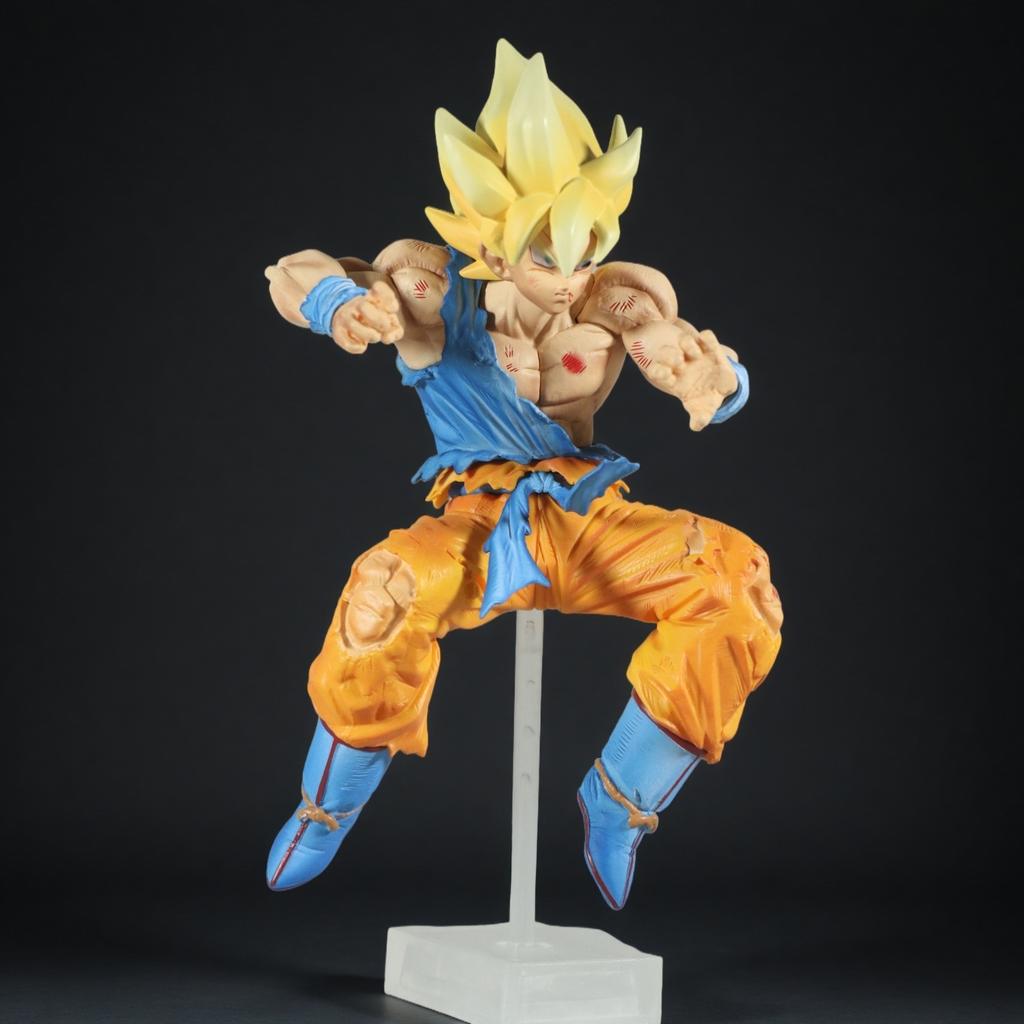 Dragon Ball Z 20.5cm Sun Goku Super Saiyan Battle Posture Handheld Model Ornament Toy Doll Collection Birthday Gift Christmas