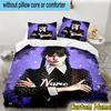 3PCS Custom Name Wednesday Bedding Set Printed Duvet Cover Closure Includes 1 Duvet Cover & 2 Pillowcases for All Seasons Bedroom Decor