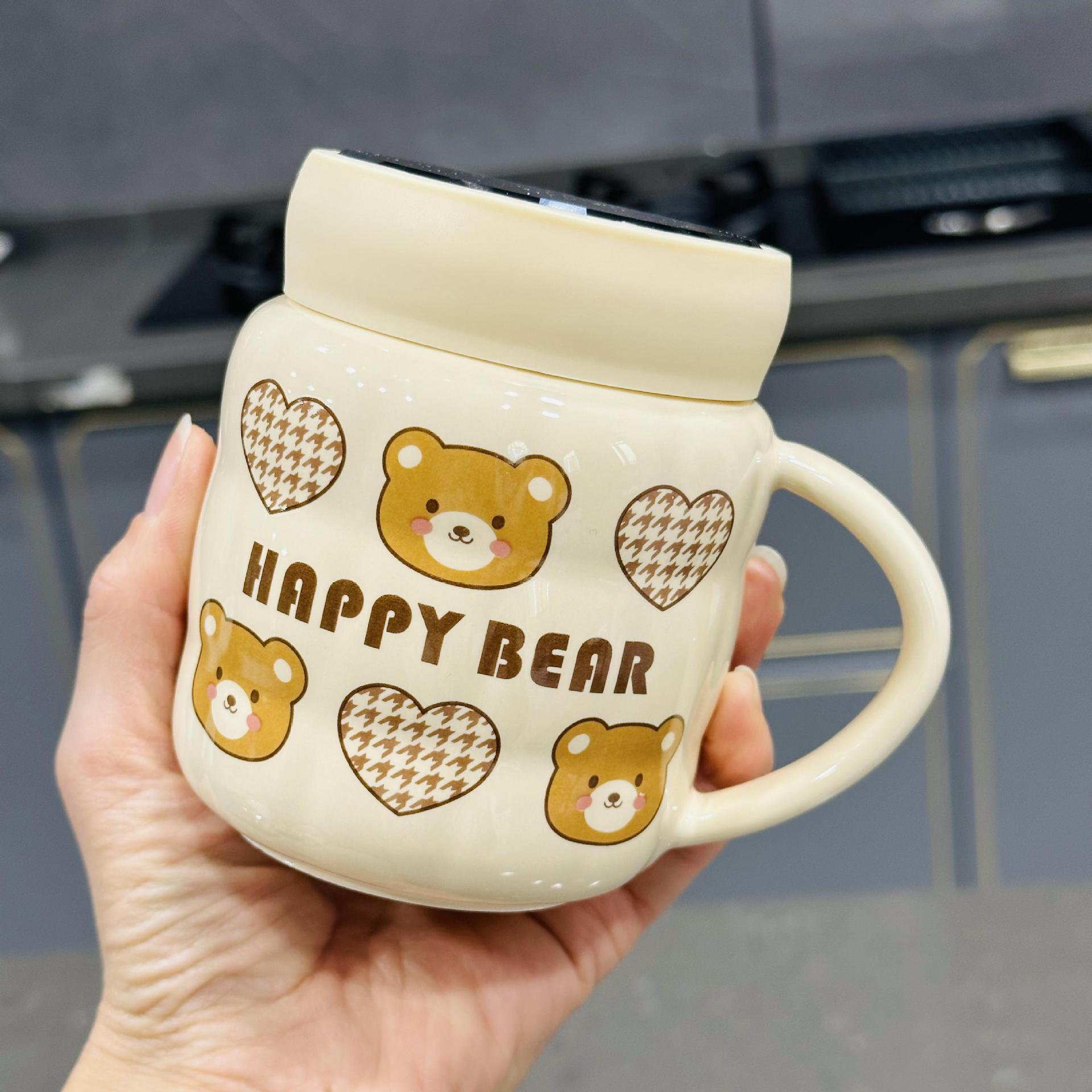 

Cute Cartoon Ceramic Cup Bear Cup Home Water Cup Mug Unique Mirror Mug Souvenir Gift Mug Durable Durable Useful Useful 480ml