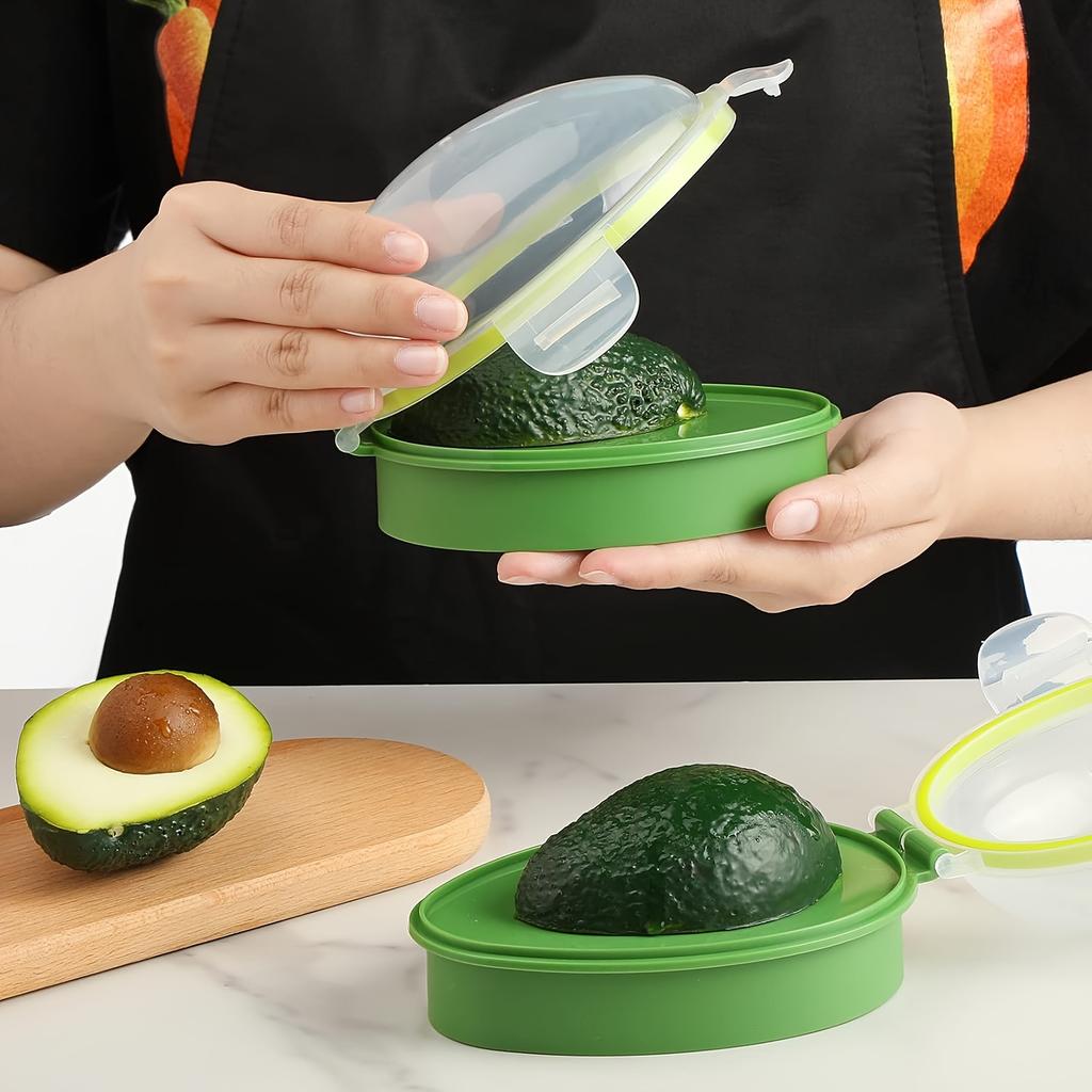Reusable Avocado Keeper Storage Container - Plastic Flip Top Fresh Pod for Avocado, Multipurpose, Dishwasher Safe, Rectangle Shape