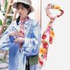 French green small long narrow silk scarf women's spring and autumn pointed corner tied bag ribbon braided hair band headgear scarf streamer belt
