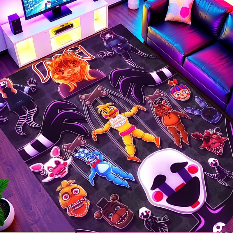 Five Nights at Freddy's Druckteppich, Waschbarer Bodenteppich, Für Eingangsbereich Schlafsaal Waschküche Büro Arbeitszimmer, Heimdekoration Geburtstag Weihnachtsgeschenk