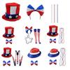 Independance Day Costume Top Hat Sequins Hat Headband Necklaces Stockings