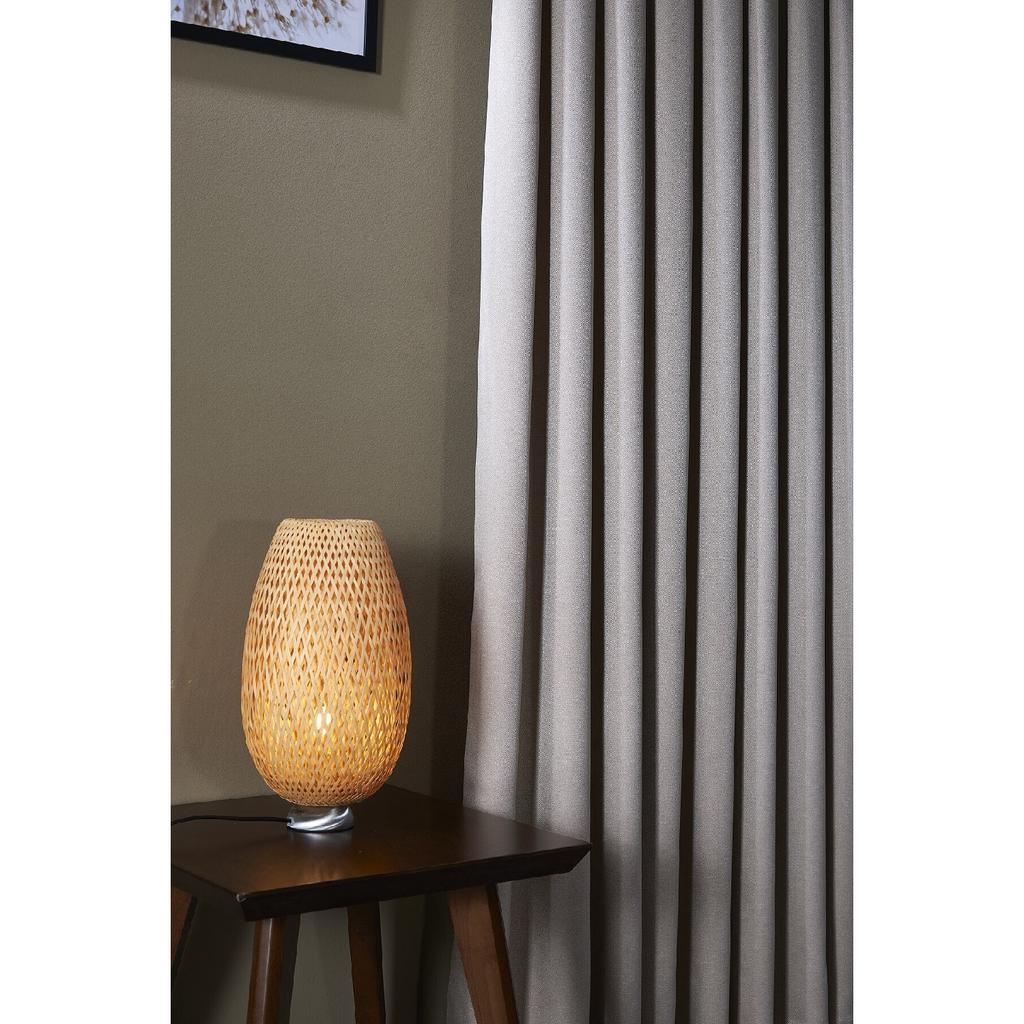 Beige -color Self -geometric Patterned Jacquard Background Curtain