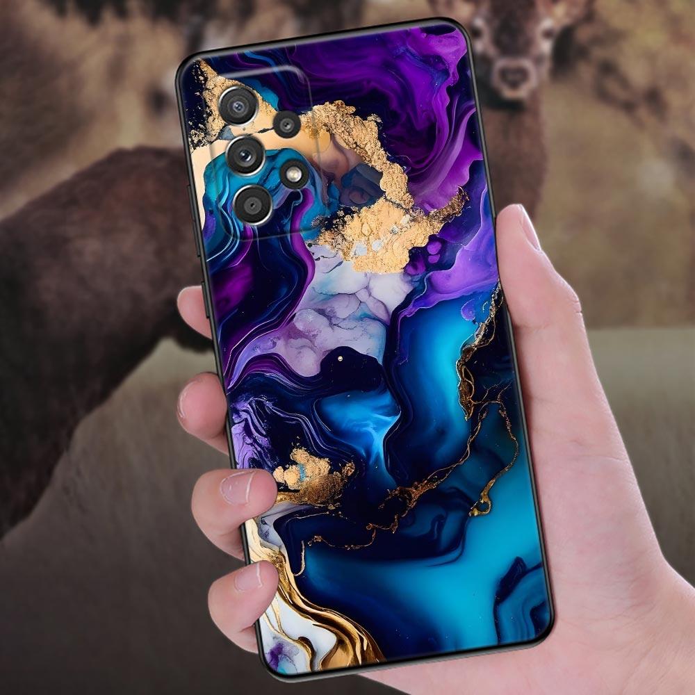 Watercolor Abstract Marble Pattern Phone Case For Samsung Galaxy A57 A56 A37 A55 A36 A26 A54 A52 A35 A34 A17 A16 A15 A07 Cover