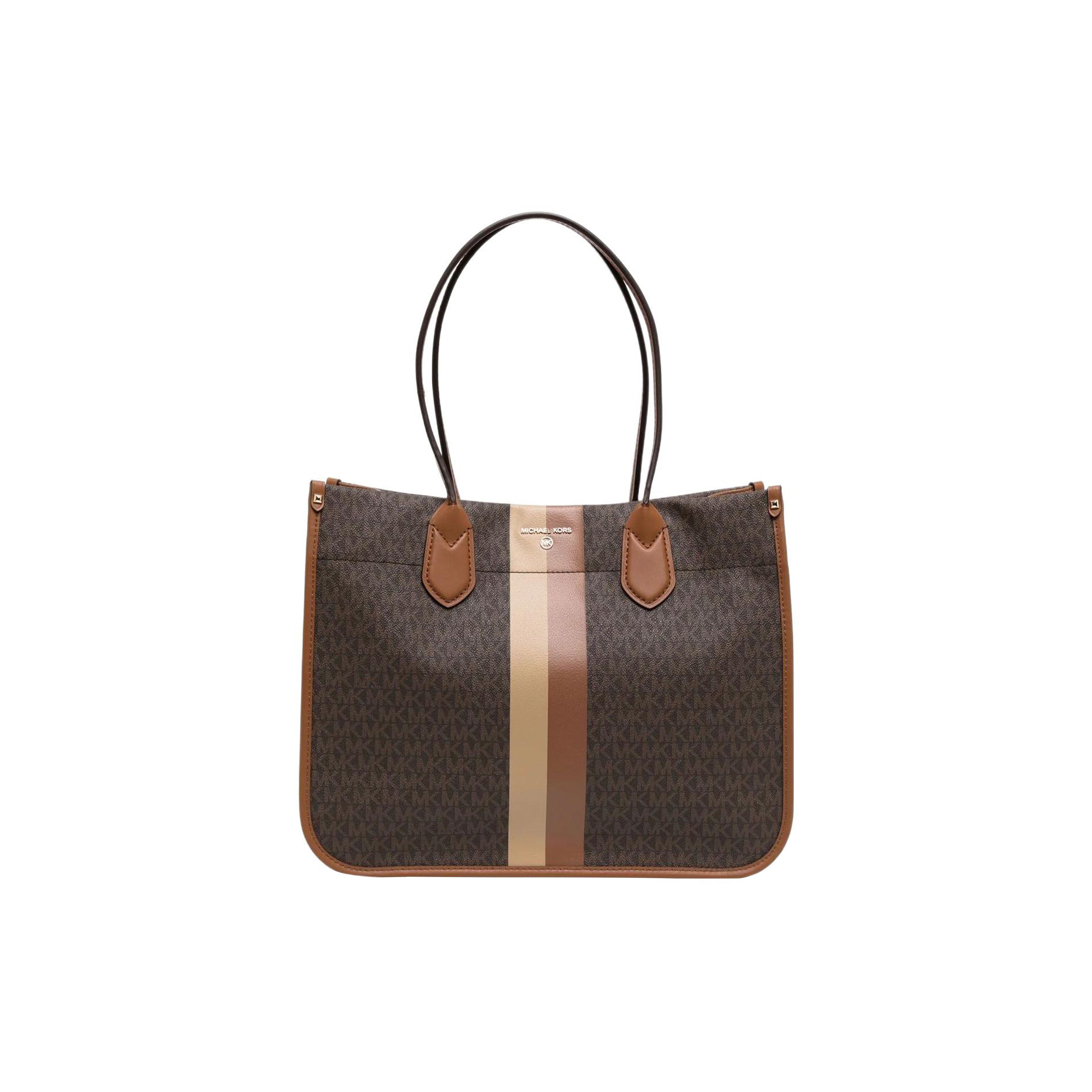 Michael Kors Heidi All Over Print Logo Leather Tote Bag Women tote Brown 30T2GH6T3B227 Basic Set (Bag+Dust Bag)
