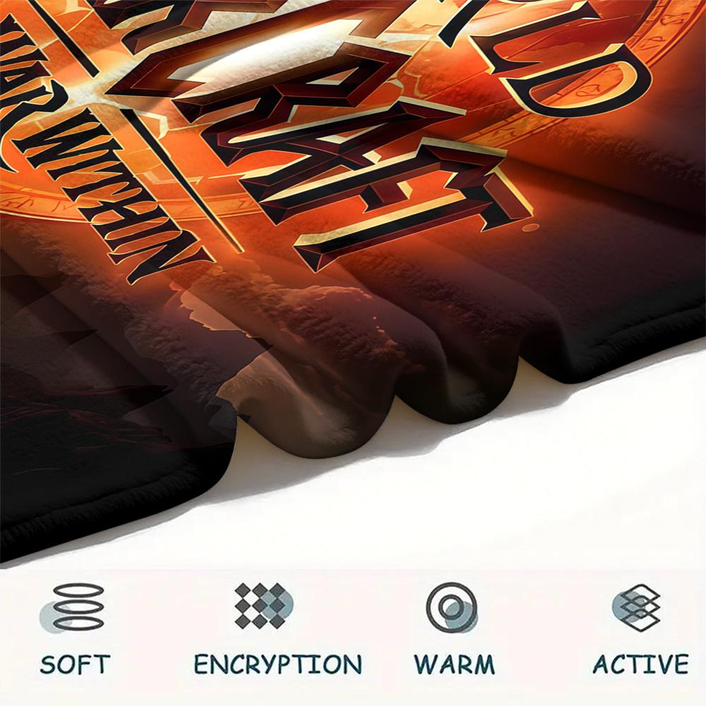 1pz Coperta in Flanella con Stampa Warcraft, Alta qualità Confortevole per Tutte le Stagioni, Decorazione per la Casa, Calore e Comfort, Perfetta per Regali di Natale