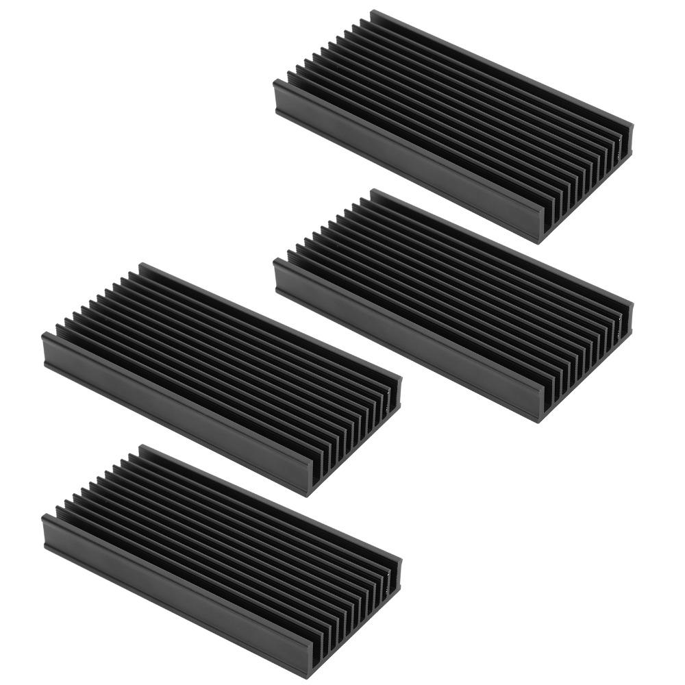 4Pcs 100*50*12.7mm Heat Sink Black Heat Sink Chip Heat Diffusion Fin Black Heat Sink  Chip Cooling