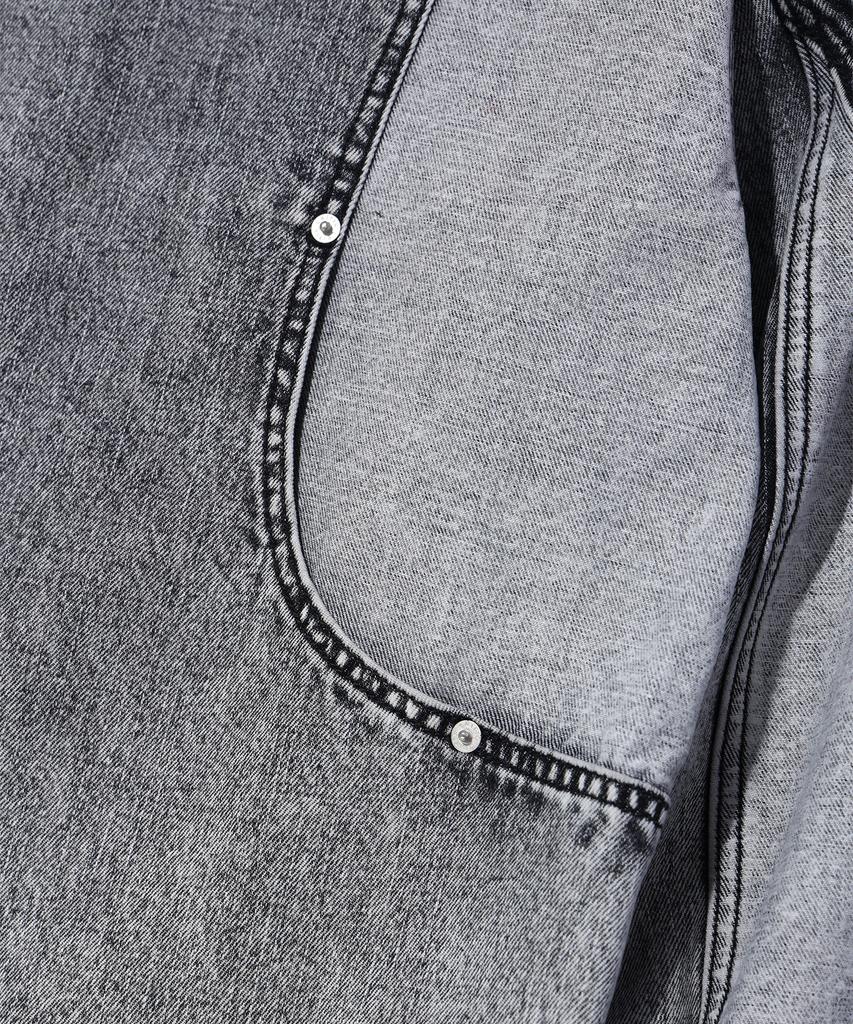 Critic Color Block Hood Denim Jacket Light Gray