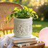 Yousheng Mini Roman Column Planter, Vintage Embossed Flower Pot, Small Greek Pillar Shaped Plant Container for Indoor Outdoor, Home Garden Decor