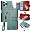 Crossbody Lanyard Wrist Strap Wallet with Card Holder Kickstand Phone Case for iPhone 16 15 Pro Max Plus Protective Cover