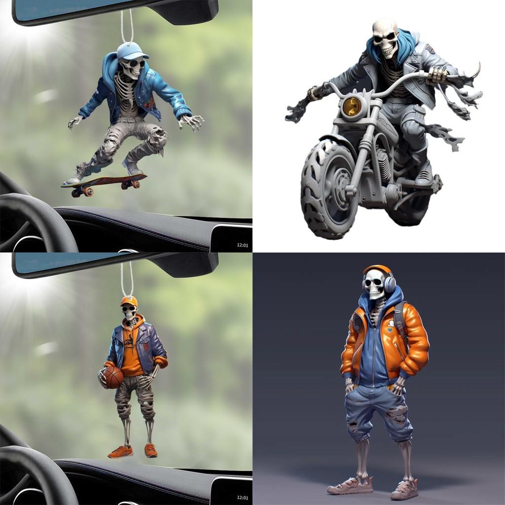 Halloween Skull Series Acrylic Flat Surface Pendant With Design Skateboarding