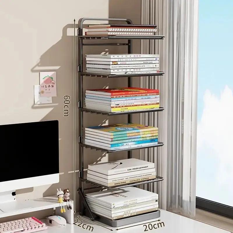 Small Size Desktop Bookshelf, Stable Dual Purpose Book Storage Rack, Simple Tabletop Organizer for Student Study Desk
