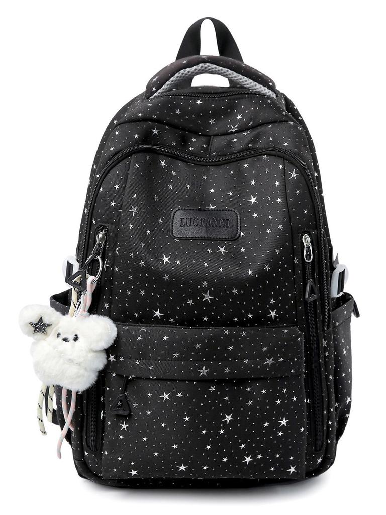 Starry Style School Backpack For Girls With Nylon Material And 10in Laptop Storage