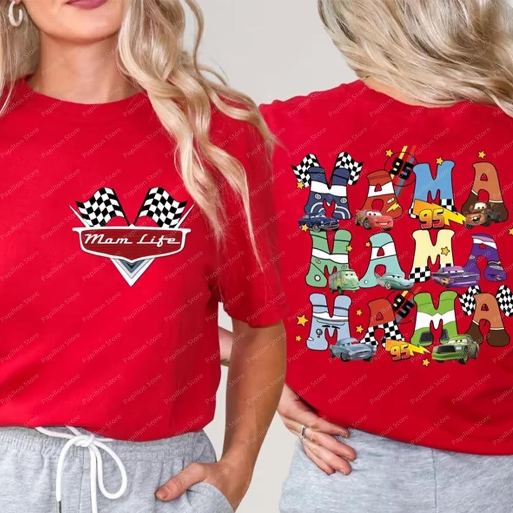 Pixar Cars Mom Comfortable Color Tshirt Mothers Day Gift Mothers Top Pixar Cars MomTshirt Cotton Clothing 2025 Trendy