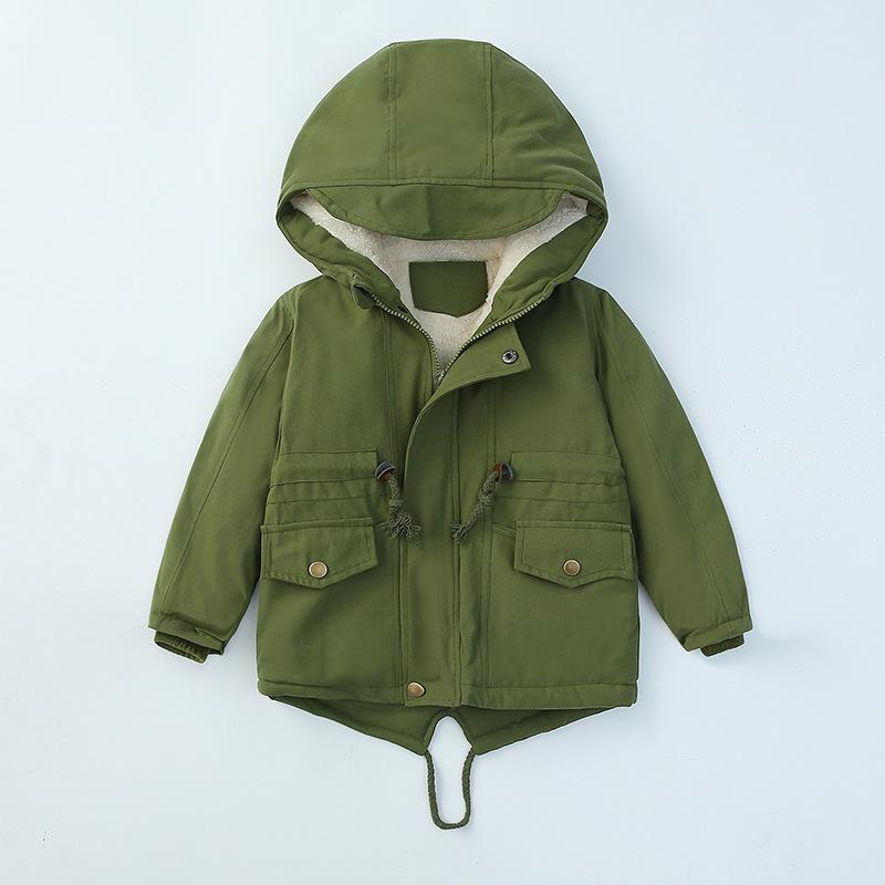 Long Style Kids Clothes Winter Jacket for Boys Fleece Velvet Kids Boys Girls Coat Outerwear Overalls for Children