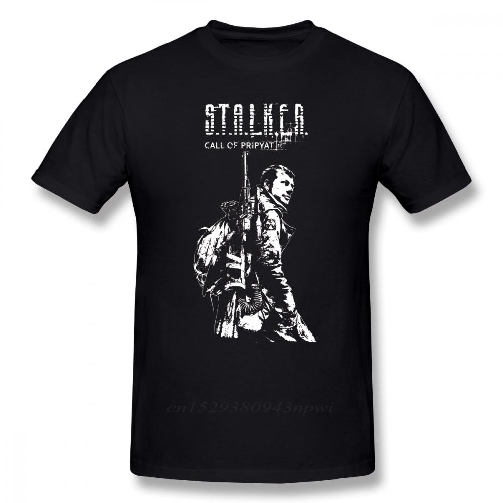 Игровая футболка Stalker Stalker COP Белая футболка 100% хлопок Мужская футболка с принтом Повседневная с коротким рукавом Большой размер Потрясающая футболка - M... S разноцветный