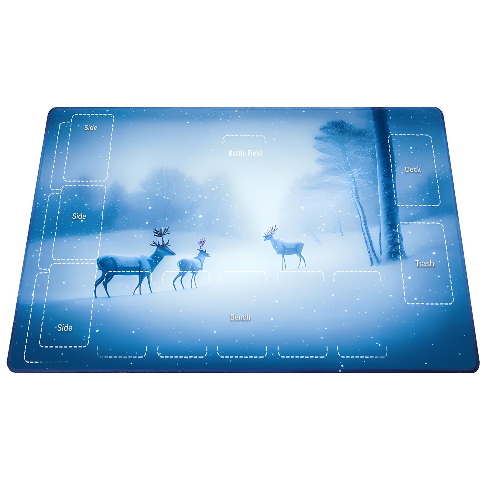 

Namioka Card Game Playmat for Card No Perfect for Competition and Casual Play Game Mat Snow Mat, Games, 60x35cm, Creases, - Tournament-Ready (White
