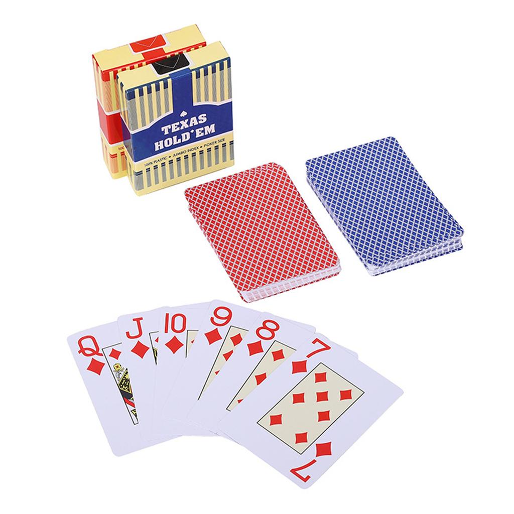 55Pcs New Deck Of Cards Pvc Scrub Waterproof Playing Cards, Big Character Plastic Texas Hold'Em Poker Set In Case Table Game