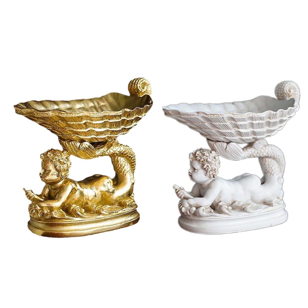 Engel Figur Schreibtisch Ornament Bonbonschale Kunstharz Kleine Engel Statue Putto Skulptur für Bürotisch Wohnzimmer Schlafzimmer