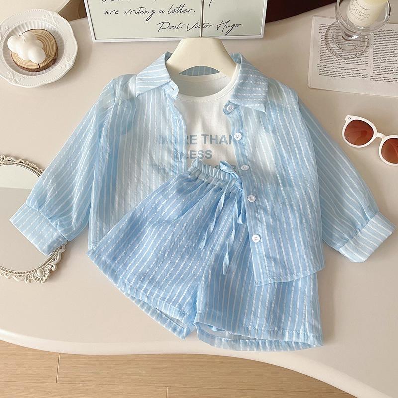 Girls Korean Version The T Shirt Short Sleeved Summer Fashion Children's Sunscreen Clothing Shorts