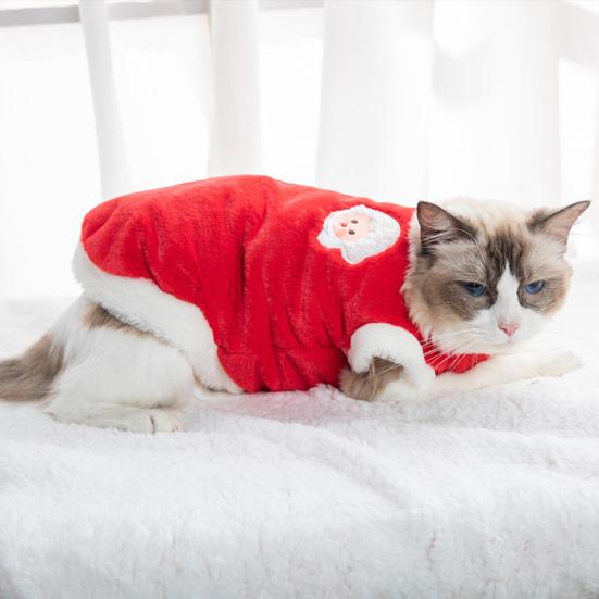 Winter Pet Clothes Super Soft Breathable Ultra-Thick Plush Lined Washable Keep Warm Acrylic Pet Cat Winter Warm Sweatshirt Sleeping Clothes Pet
