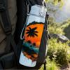 1PC Sunset Palm Tree Island Badge Print 750ml Color Plastic Sports Water Bottle Leakproof Flip Straw Lid Suitable for Sports Office Home Use