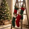 Cable Knitted Christmas Stockings Santa Claus Candy Gift Bag  Photo Props