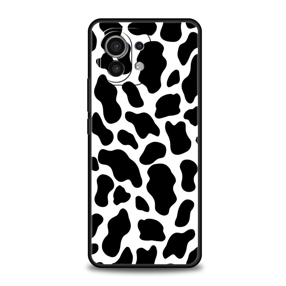 Cow Zebra Pattern Phone Case For Xiaomi 13 12 11 Lite 12T 11T 10T 9T Mi Poco X5 M4 M3 X4 X3 Pro F5 F4 F3 GT 5G Black Cover Shell