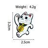Cartoon Anime Lucky Cat Brooch - Cute Japanese Character Lapel Pin Accessory